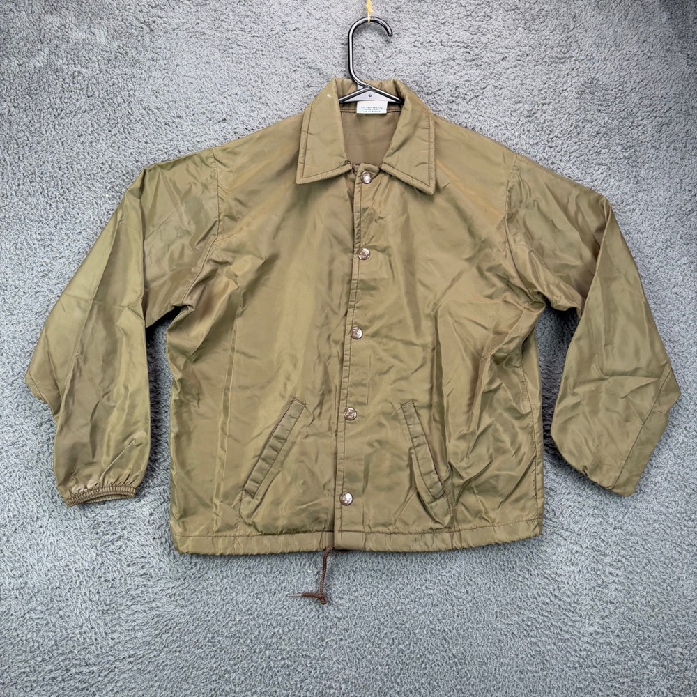 Birdie‎ by Richard A Leslie Vintage Brown Coaches Jacket Windbreaker Mens Medium